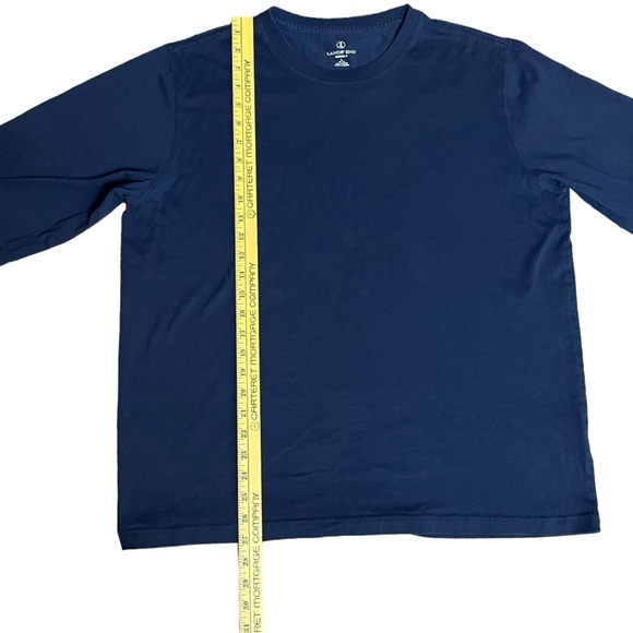 Lands End Super-T Mens Large L Blue Cotton Long Sleeve Crew Neck T-Shirt Casual - Picture 9 of 13